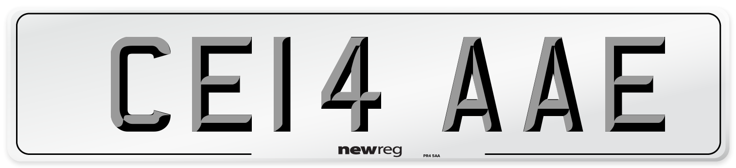 CE14 AAE Number Plate from New Reg